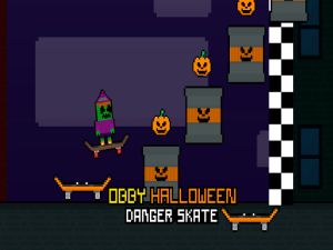 Lojë Obby Halloween Rrezik Skate në internet