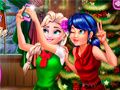 Lojë Selfie e Ladybug dhe Elsa për Krishtlindje në internet