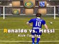 Lojë Messi kundër Ronaldos Kick Tac Toe në internet