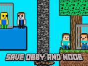 Lojë Shpëto Obby dhe Noob Dy Lojtarë në internet