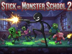 Lojë Stick vs Monster School 2 në internet