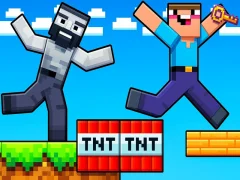 Lojë Noob: Truket Parkour në internet