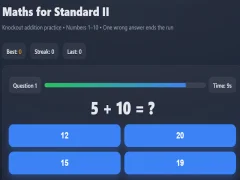 Lojë Matematika për standardin II në internet