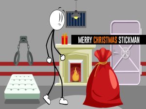 Lojë Gëzuar Krishtlindjen Stickman në internet