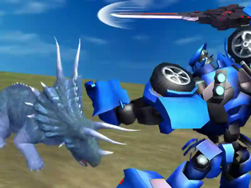 Lojë Jurassic Dinosaur Mech Beteja në internet