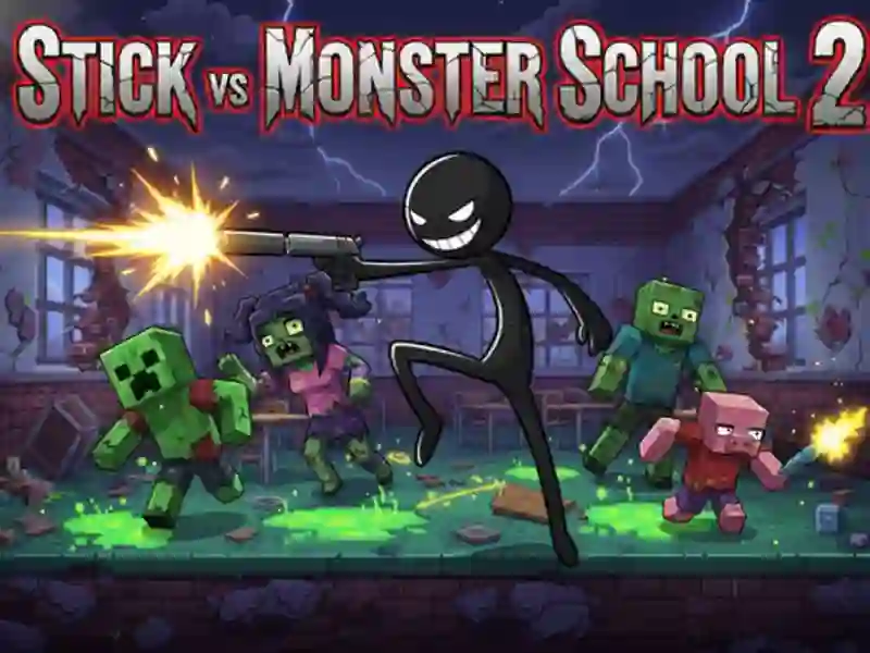 Lojë Stick vs Monster School 2 në internet