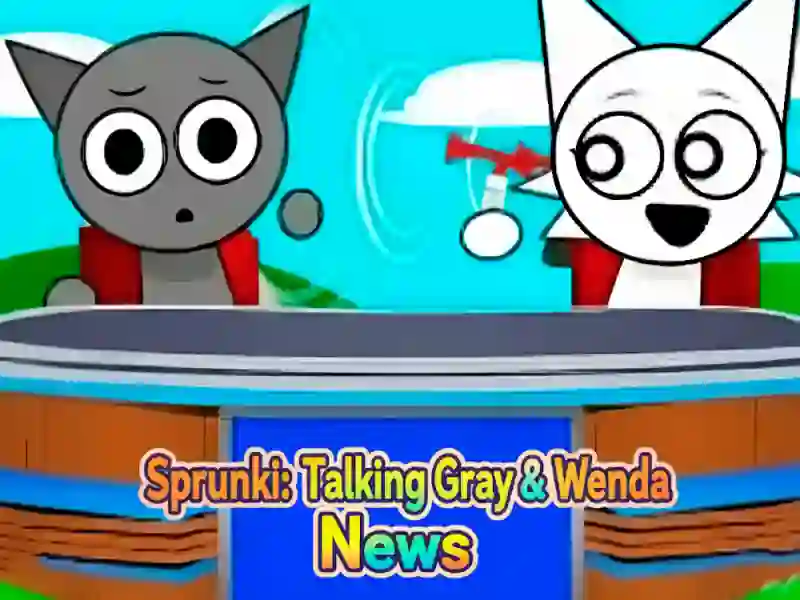 Lojë Sprunki: Talking Grey dhe Wenda News në internet
