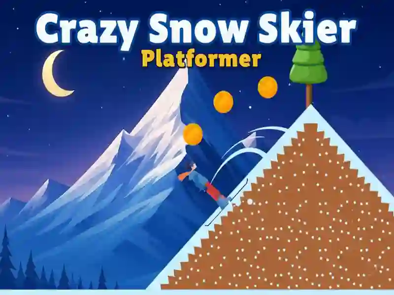 Lojë Skiator i çmendur i borës: Platformer në internet