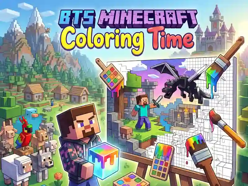 Lojë BTS Minecraft Coloring Time në internet