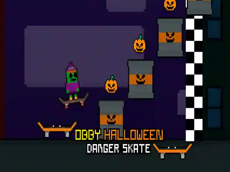 Lojë Obby Halloween Rrezik Skate në internet