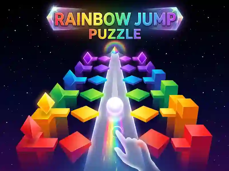 Lojë Rainbow Jump Puzzle në internet
