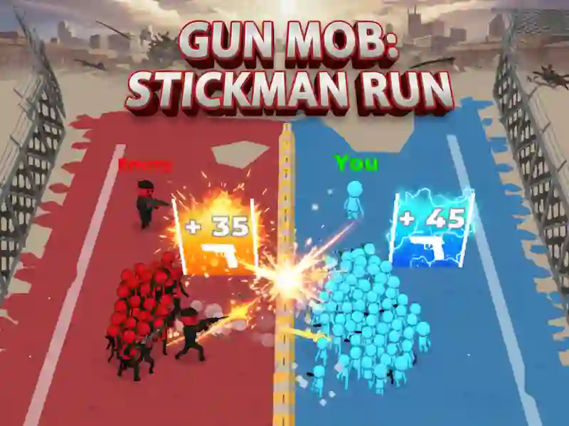 Lojë Gun Mob: Stickman Run në internet