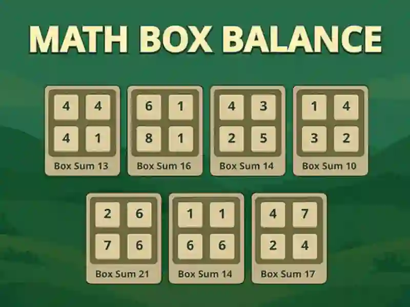 Lojë Bilanci i kutisë së matematikës në internet Lojë Bilanci i kutisë së matematikës në internet