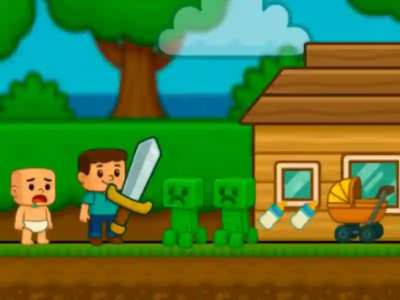 Lojë Foshnja Noob Ndihmë! Steve në internet Lojë Foshnja Noob Ndihmë! Steve në internet