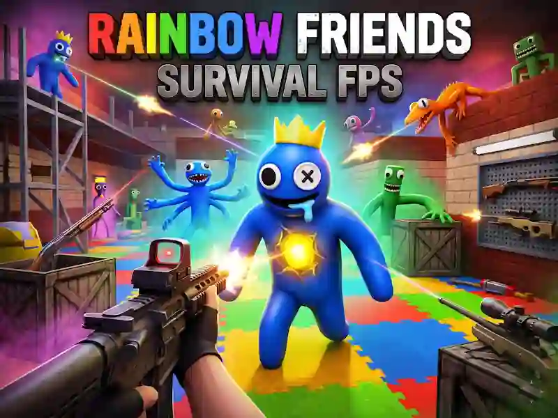 Lojë Rainbow Friends Survival FPS në internet