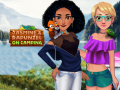 Lojë Jasmine dhe Rapunzel në Kamping në internet