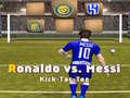 Lojë Messi kundër Ronaldos Kick Tac Toe në internet