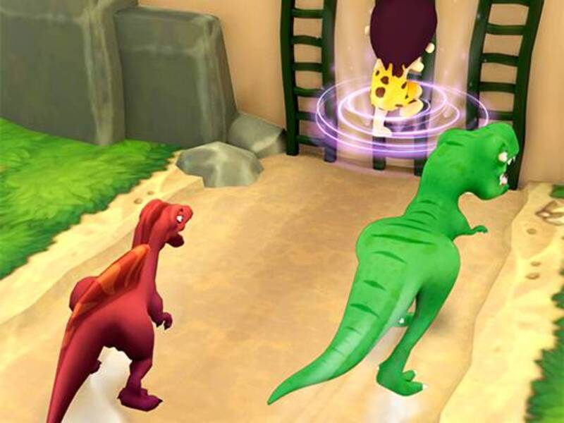 Lojë Dinosauri duke zhvendosur vrapim në internet