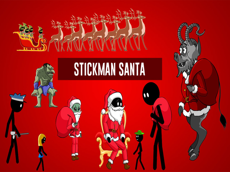 Lojë Stickman Santa në internet