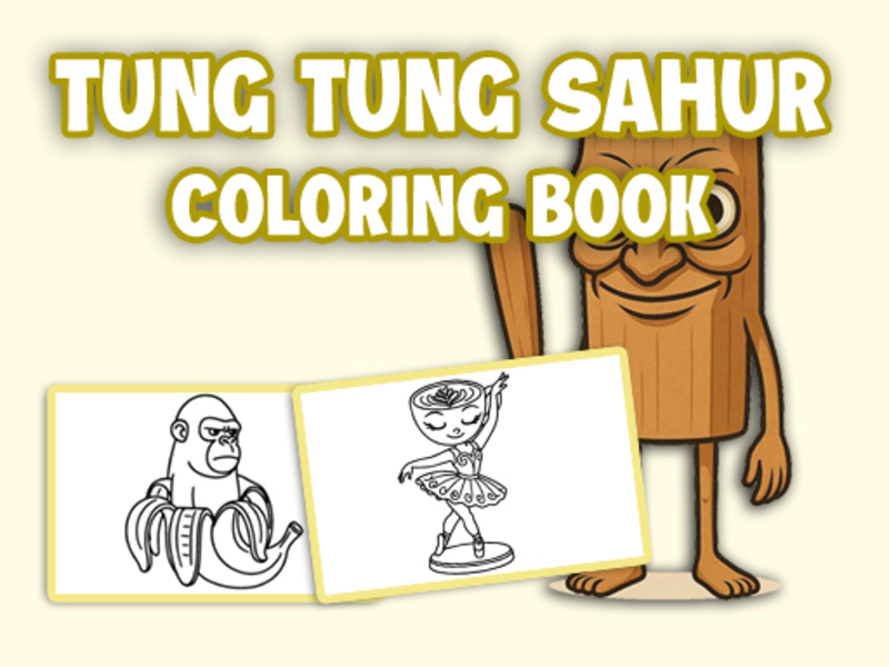 Lojë Libri për t'u ngjyrosur Tung Tung Sahur në internet