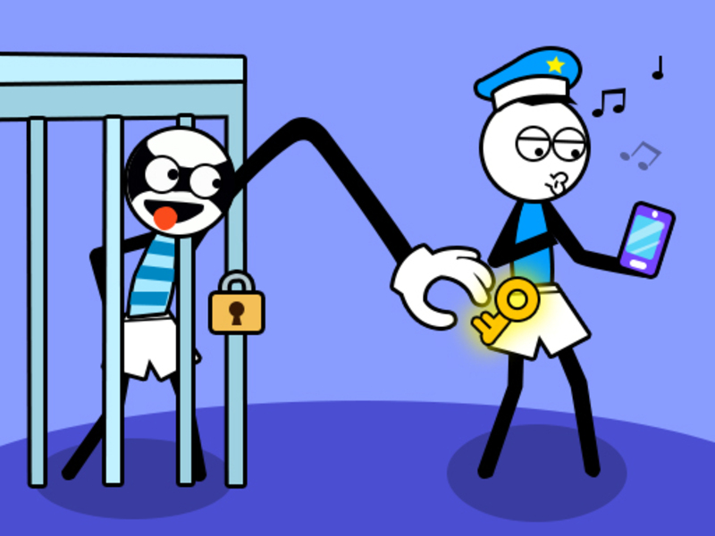 Lojë Stickman Troll Thief Mister në internet